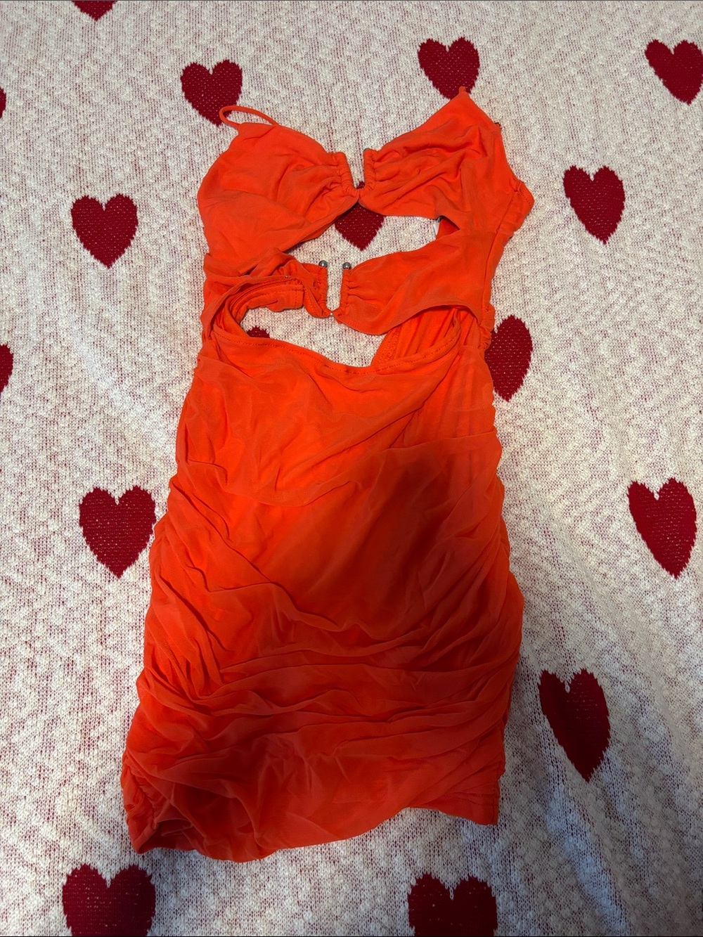 Fashion Nova Orange Cutout Mini Dress